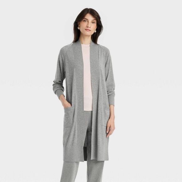 Women's Duster Cardigan - a New Day Gray XS - Picture 1 of 6